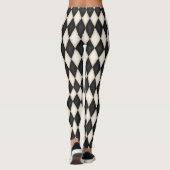 Schwarz-Weiß-Harlequin Diamond-Karo-Muster Leggings (Rückseite)