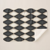 Schwarz-Weiß-Harlequin Diamond-Karo-Muster Sherpadecke (Vorderseite (Horizontal))