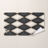 Schwarz-Weiß-Harlequin Dramatisches 3-D-Monogramm Badhandtuch Set (Handtuch)