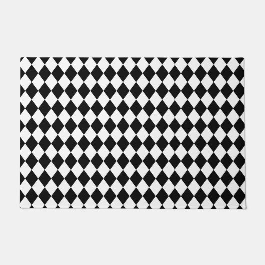 Schwarz-Weiß-Harlequin Fußmatte (Vorderseite)