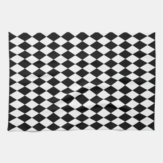 Schwarz-Weiß-Harlequin Handtuch (Horizontal)