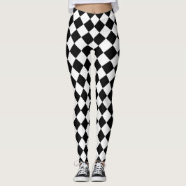 Schwarz-Weiß-Harlequin-Leggings Leggings