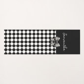 Schwarz-weiß Harlequin Mad Hatter Schachbretts Yogamatte (Rückseite (Horizontal))