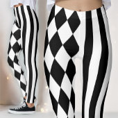 Schwarz-weiß Harlequin Men Jester Diamond Leggings