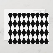 Schwarz-weiß Harlequin Pattern Postkarte (Vorne/Hinten)