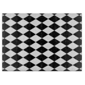 Schwarz-Weiß-Harlequin Schneidebrett (Vorderseite)