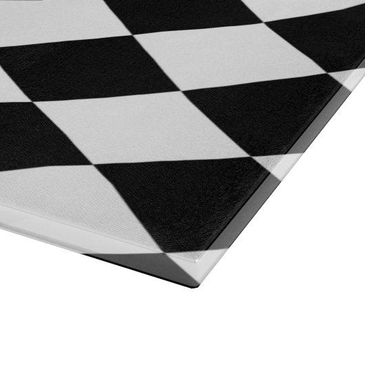 Schwarz-Weiß-Harlequin Schneidebrett (Ecke)