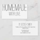 Schwarz-Weiß-hausgemachte moderne, einfache Visitenkarte (Vorne/Hinten)