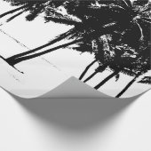Schwarz & Weiß Hawaiianische Exotische Palmen & St Geschenkpapier (Ecke)