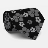 Schwarz-Weiß-Hawaiianische Krawatte (Gerollt)