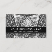 Schwarz-Weiß-Heilige Moderne Elegante Beruflich Terminkarte (Vorderseite)