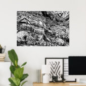 Schwarz-Weiß-Hell-Poster Poster (Heimbüro)