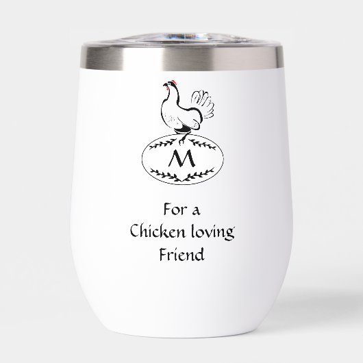 Schwarz-Weiß-Hen auf einem Monogramm-Ei (Vorderseite)