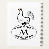 Schwarz-Weiß-Hen auf einem Monogramm-Ei Planer (Rückseite)