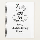 Schwarz-Weiß-Hen auf einem Monogramm-Ei Planer (Vorderseite)