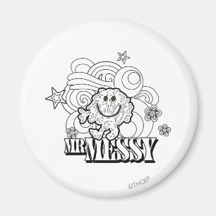 Schwarz & Weiß Herr Messy Sterne & Wirbel Magnet