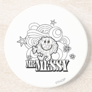 Schwarz & Weiß Herr Messy Sterne & Wirbel Untersetzer