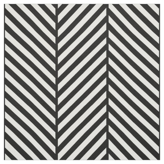 Schwarz-Weiß-Herringbone Große Skala Stoff (Muster)