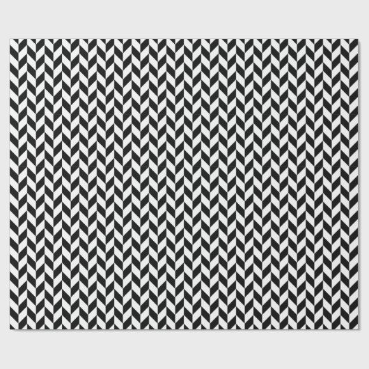 Schwarz-Weiß-Herringbone in allen Mustern Geschenkpapier (Flach)