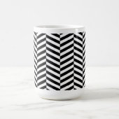 Schwarz-Weiß-Herringbone Kaffeetasse (Mittel)