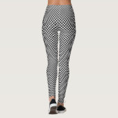 Schwarz-Weiß-Herringbone-Muster Leggings (Rückseite)