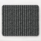 Schwarz-Weiß-Herringbone-Muster Mousepad (Vorne)