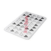 Schwarz-Weiß-Herz Badezimmer Badewanne Matte (Schrägansicht)