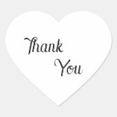 Schwarz-Weiß-Herz-förmig Danke-Aufkleber Herz-Aufkleber (Vorderseite)