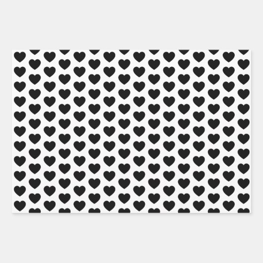 Schwarz-Weiß-Herz Geschenkpapier Set (Vorderseite 3)
