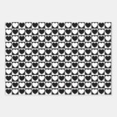 Schwarz-Weiß-Herz Geschenkpapier Set (Vorderseite)