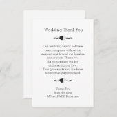 Schwarz-Weiß-Herz Hochzeit Danke (Vorne/Hinten)