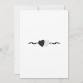 Schwarz-Weiß-Herz-Hochzeit Save The Date (Rückseite)