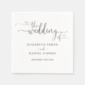 Schwarz-Weiß-Herz-Hochzeit Serviette (Vorderseite)