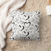 Schwarz-Weiß-Herz-Kinderzimmer Kissen (Decke)