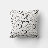 Schwarz-Weiß-Herz-Kinderzimmer Kissen (Rückseite)