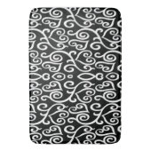 Schwarz-Weiß-Herz-Muster Badematte (Vorderseite Vertikal)