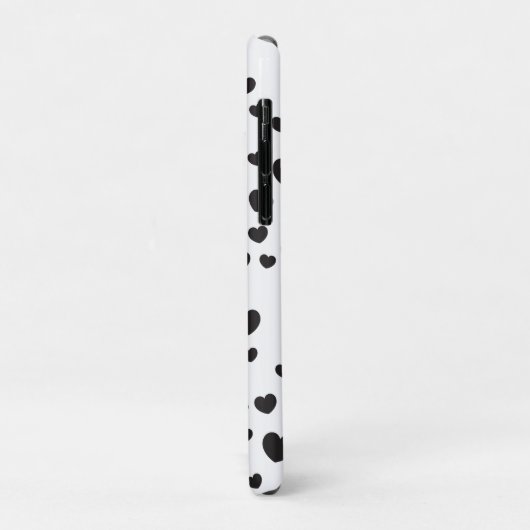 Schwarz-Weiß-Herz-Muster Case-Mate iPhone Hülle (Hinten/Links)