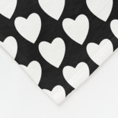 Schwarz-Weiß-Herz-Muster-Freundschaft Fleecedecke (Ecke)