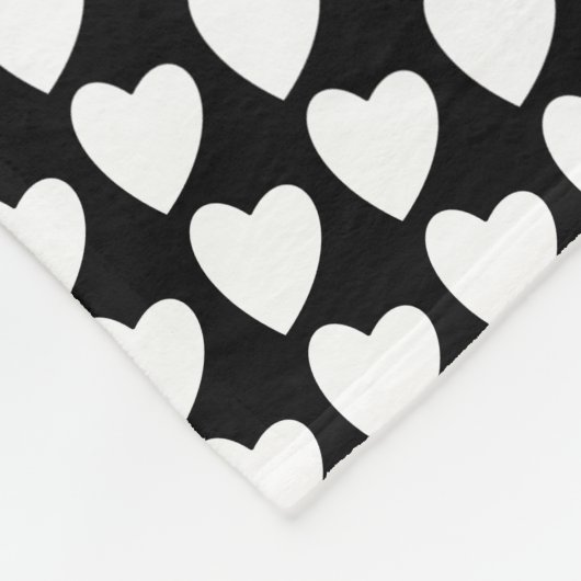 Schwarz-Weiß-Herz-Muster-Freundschaft Fleecedecke (Ecke)