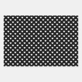 Schwarz-Weiß-Herz-Muster Geschenkpapier Set (Vorderseite 3)