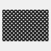 Schwarz-Weiß-Herz-Muster Geschenkpapier Set (Vorderseite 2)