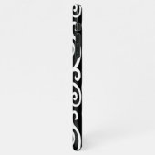 Schwarz-Weiß-Herz-Muster iPhone Hülle (Linke Seite)