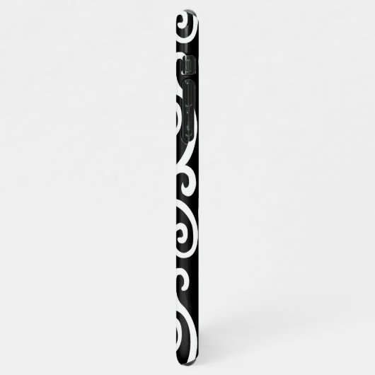 Schwarz-Weiß-Herz-Muster iPhone Hülle (Linke Seite)