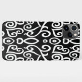 Schwarz-Weiß-Herz-Muster iPhone Hülle (Rückseite (Horizontal))