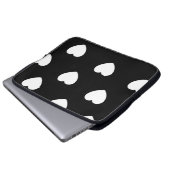 Schwarz-Weiß-Herz-Muster Laptopschutzhülle (Vorne Knopf)