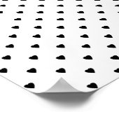 Schwarz-Weiß-Herz-Muster. Poster (Ecke)