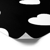 Schwarz-Weiß-Herz-Muster Poster (Ecke)