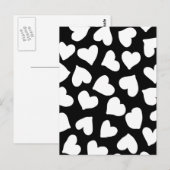 Schwarz-Weiß-Herz-Muster Postkarte (Vorne/Hinten)