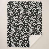 Schwarz-Weiß-Herz-Muster Sherpadecke (Vorderseite)