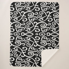 Schwarz-Weiß-Herz-Muster Sherpadecke